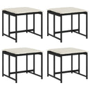 vidaXL 4 db fekete polyrattan kerti szék párnákkal