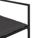 vidaXL 4 db fekete acél és textilén kerti szék párnákkal