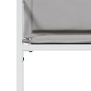 vidaXL 4 db fehér acél és textilén kerti szék párnákkal