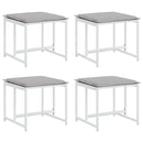 vidaXL 4 db fehér acél és textilén kerti ülőke párnákkal