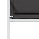 vidaXL 4 db fehér acél és textilén kerti szék párnákkal