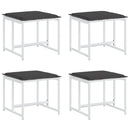 vidaXL 4 db fehér acél és textilén kerti ülőke párnákkal