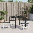 vidaXL 4 db fehér acél és textilén kerti ülőke párnákkal