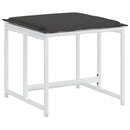 vidaXL 4 db fehér acél és textilén kerti ülőke párnákkal