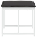 vidaXL 4 db fehér acél és textilén kerti ülőke párnákkal