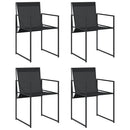 vidaXL 4 db fekete acél és textilén kerti szék