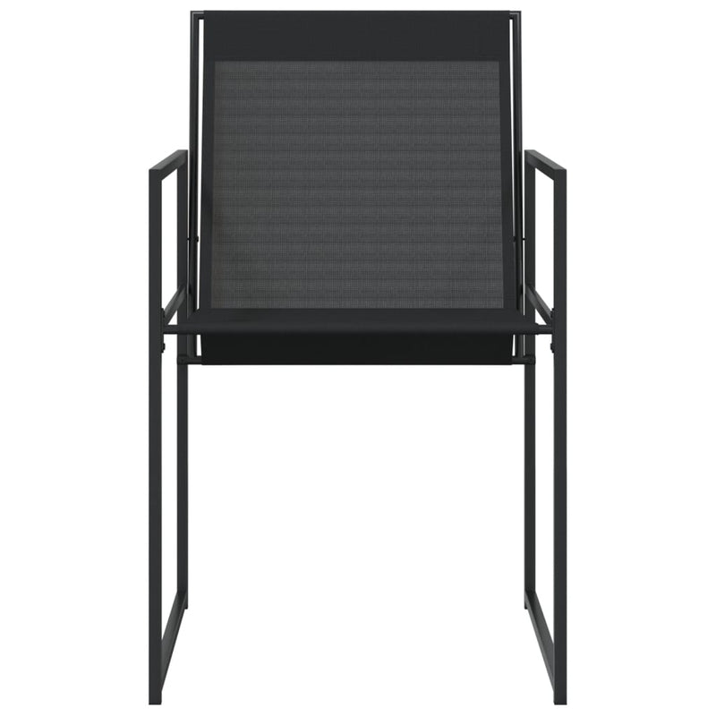 vidaXL 4 db fekete acél és textilén kerti szék