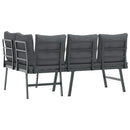 vidaXL 2 db fekete porszórt acél kerti pad párnával