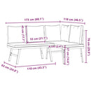 vidaXL 2 db fekete porszórt acél kerti pad párnával