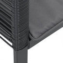 vidaXL 2 db fekete polyrattan kerti szék párnával