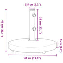 vidaXL kerek napernyőtalp Ø32/38/48 mm-es rúdhoz 25 kg