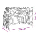 vidaXL 2 db fehér fém gyerekfocikapu labdával 64 x 35 x 48 cm