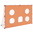 vidaXL gyerekfocikapu célzószőnyeggel és labdával 182 x 62 x 118 cm