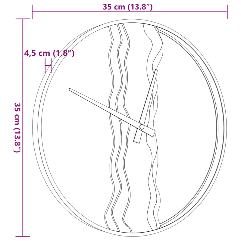 vidaXL barna vas és tölgyfa falióra Ø35 cm