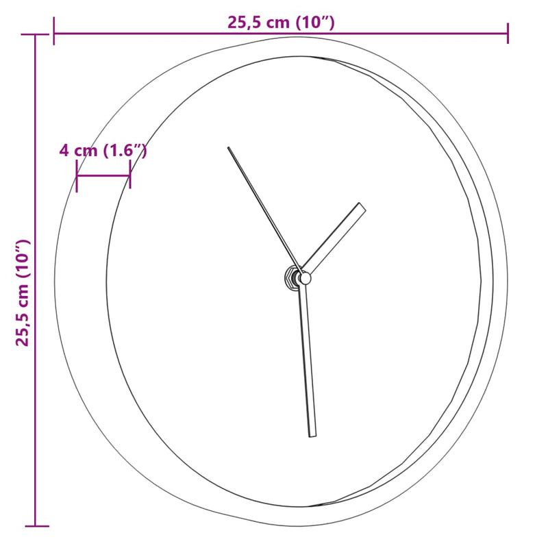 vidaXL rózsaszín polisztirol és üveg falióra Ø35 cm