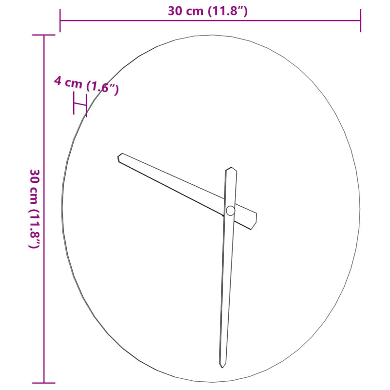 vidaXL sárga falióra világító óramutatókkal és órajelzőkkel Ø30 cm