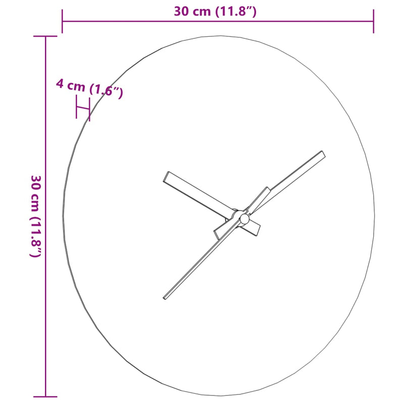 vidaXL barna falióra világító óramutatókkal és órajelzőkkel Ø30 cm