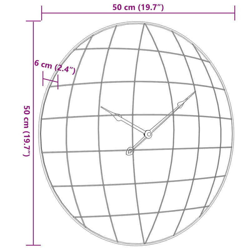 vidaXL sárga és fekete szerelt fa falióra Ø50 cm