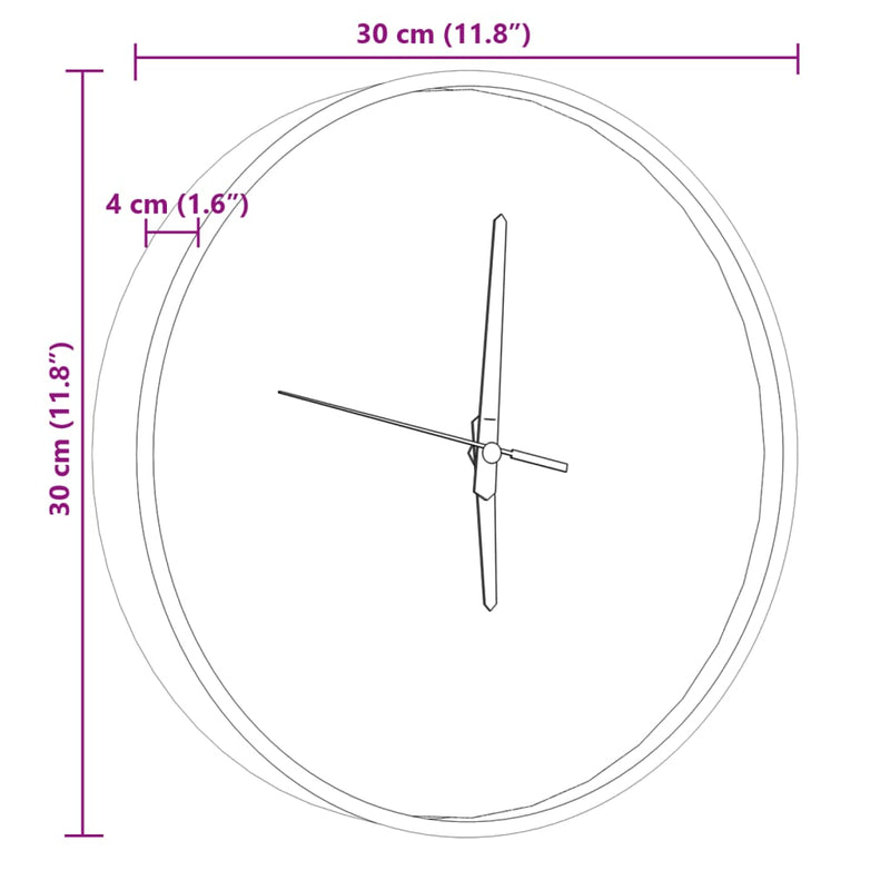 vidaXL kék falióra világító óramutatókkal és órajelzőkkel Ø30 cm