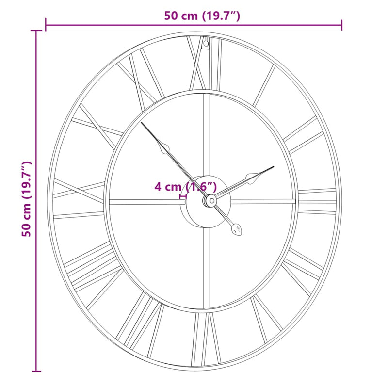 vidaXL fekete vas falióra Ø50 cm