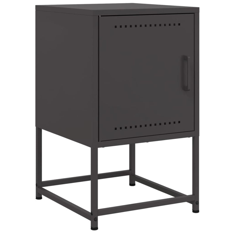 vidaXL 2 db fekete acél éjjeliszekrény 36x39x60,5 cm