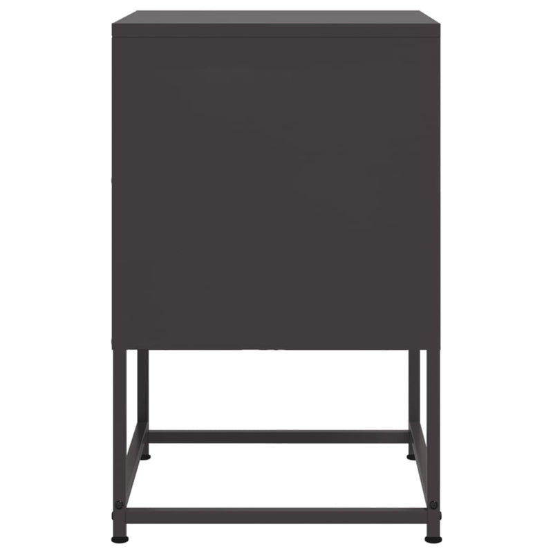 vidaXL 2 db fekete acél éjjeliszekrény 36x39x60,5 cm