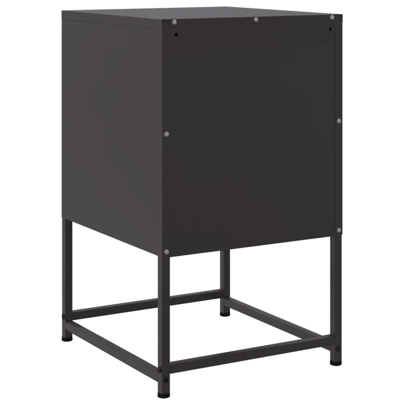 vidaXL 2 db fekete acél éjjeliszekrény 36x39x60,5 cm