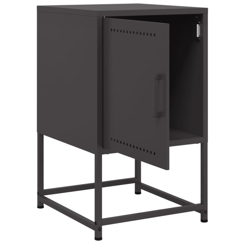 vidaXL 2 db fekete acél éjjeliszekrény 36x39x60,5 cm