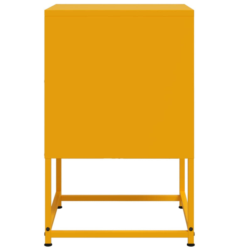 vidaXL 2 db mustársárga acél éjjeliszekrény 36x39x60,5 cm