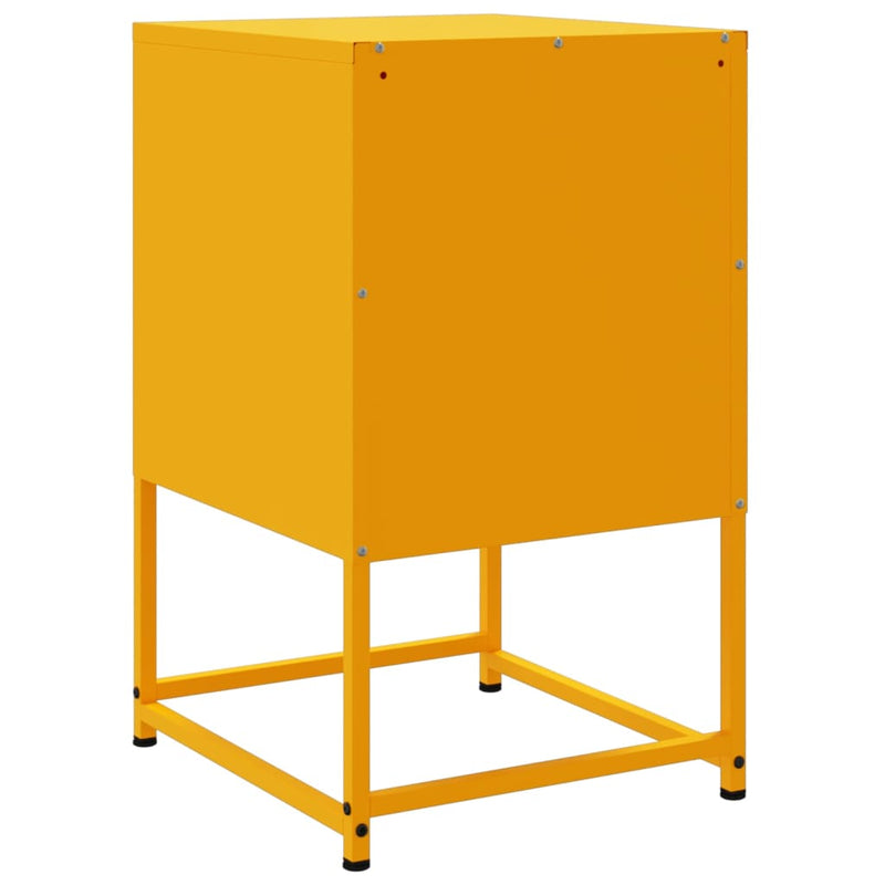 vidaXL 2 db mustársárga acél éjjeliszekrény 36x39x60,5 cm
