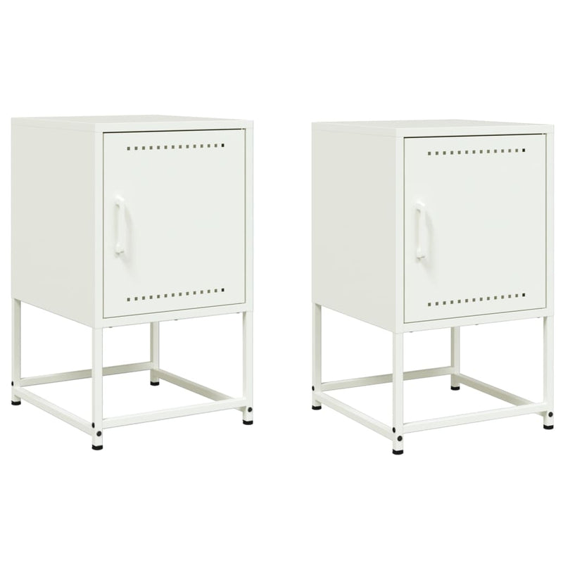 vidaXL 2 db fehér acél éjjeliszekrény 36x39x60,5 cm