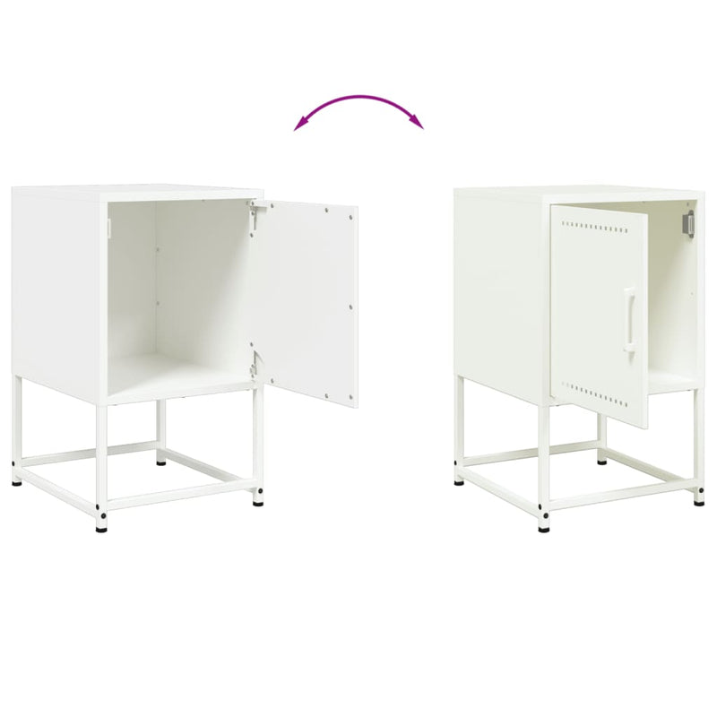 vidaXL 2 db fehér acél éjjeliszekrény 36x39x60,5 cm