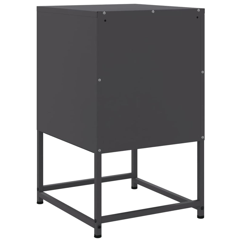 vidaXL 2 db fekete acél éjjeliszekrény 36x39x60,5 cm