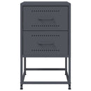 vidaXL 2 db antracitszürke acél éjjeliszekrény 36x39x60,5 cm