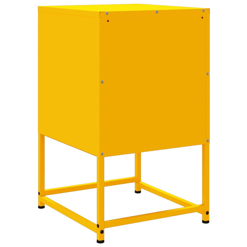 vidaXL 2 db mustársárga acél éjjeliszekrény 36x39x60,5 cm