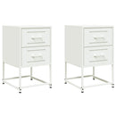 vidaXL 2 db fehér acél éjjeliszekrény 36x39x60,5 cm