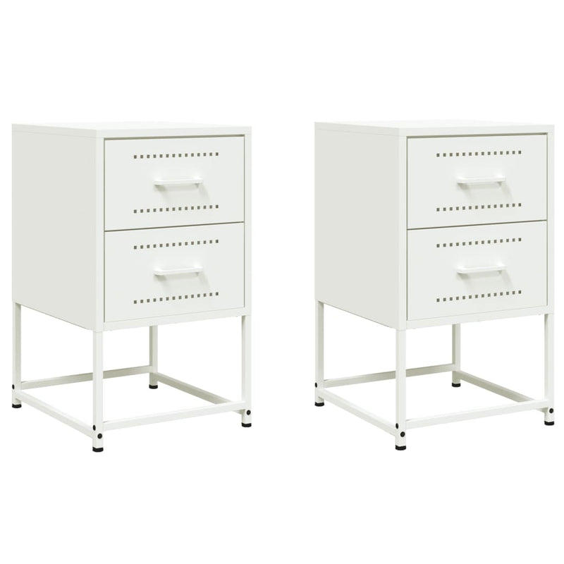 vidaXL 2 db fehér acél éjjeliszekrény 36x39x60,5 cm