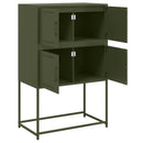 vidaXL olívazöld acél tálalószekrény 68,5x38,5x107 cm
