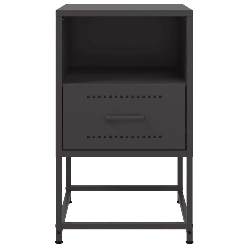 vidaXL 2 db fekete acél éjjeliszekrény 36x39x60,5 cm