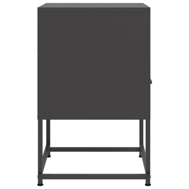 vidaXL 2 db fekete acél éjjeliszekrény 36x39x60,5 cm