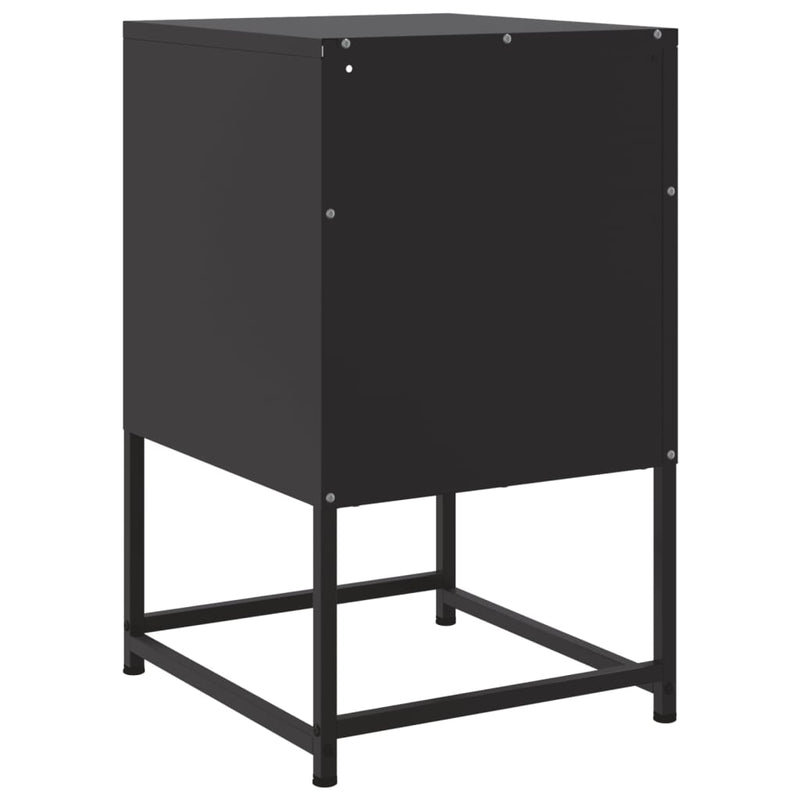 vidaXL 2 db fekete acél éjjeliszekrény 36x39x60,5 cm