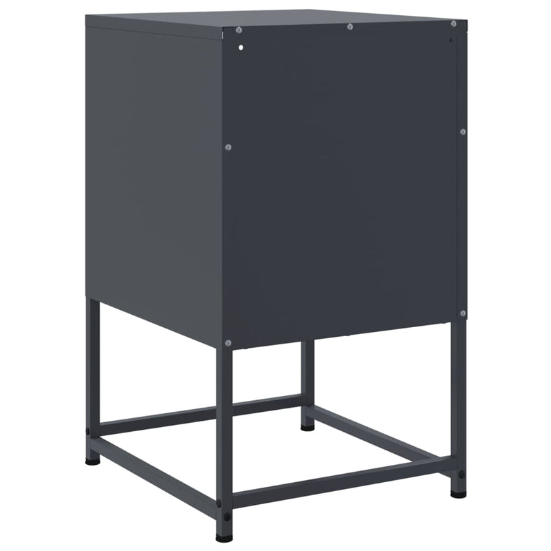 vidaXL 2 db antracitszürke acél éjjeliszekrény 36x39x60,5 cm