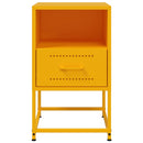 vidaXL 2 db mustársárga acél éjjeliszekrény 36x39x60,5 cm