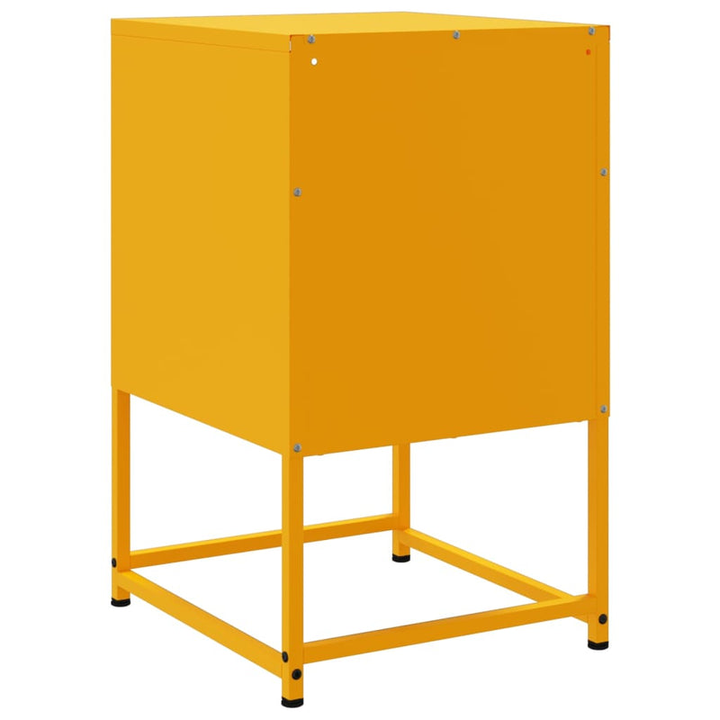 vidaXL 2 db mustársárga acél éjjeliszekrény 36x39x60,5 cm