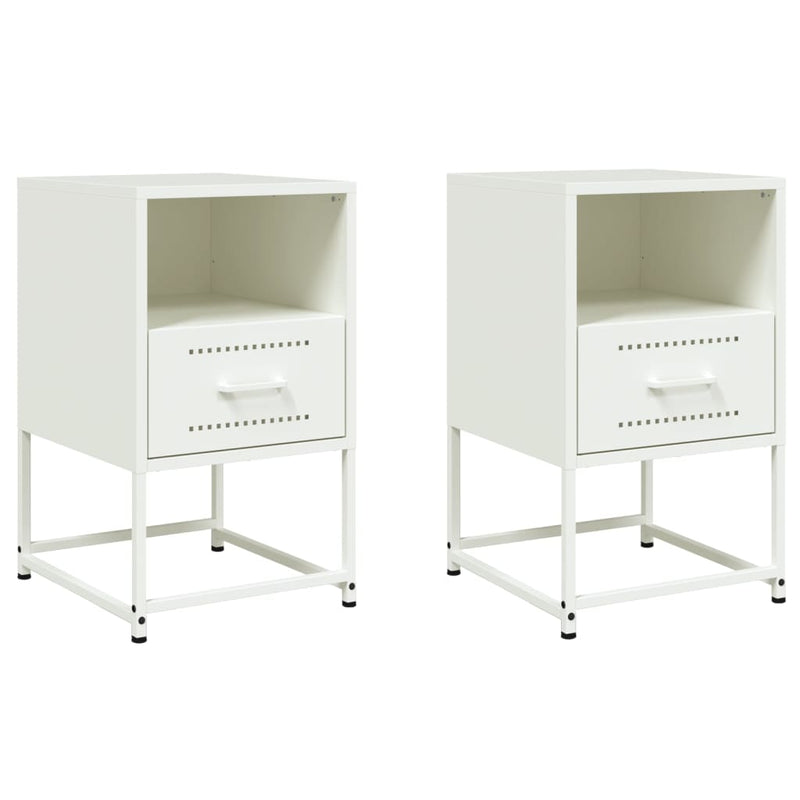 vidaXL 2 db fehér acél éjjeliszekrény 36x39x60,5 cm