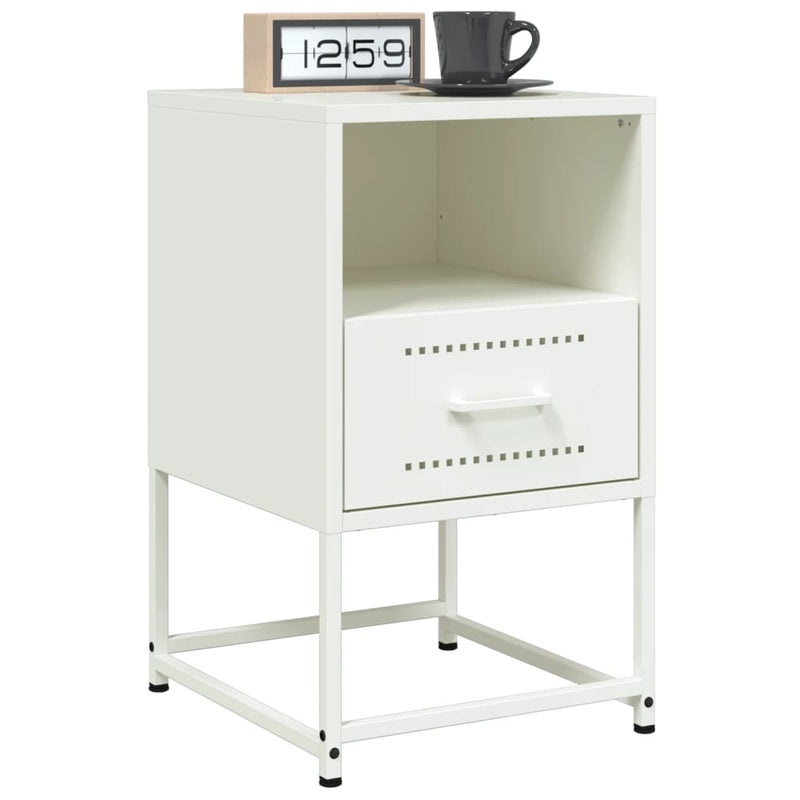 vidaXL 2 db fehér acél éjjeliszekrény 36x39x60,5 cm