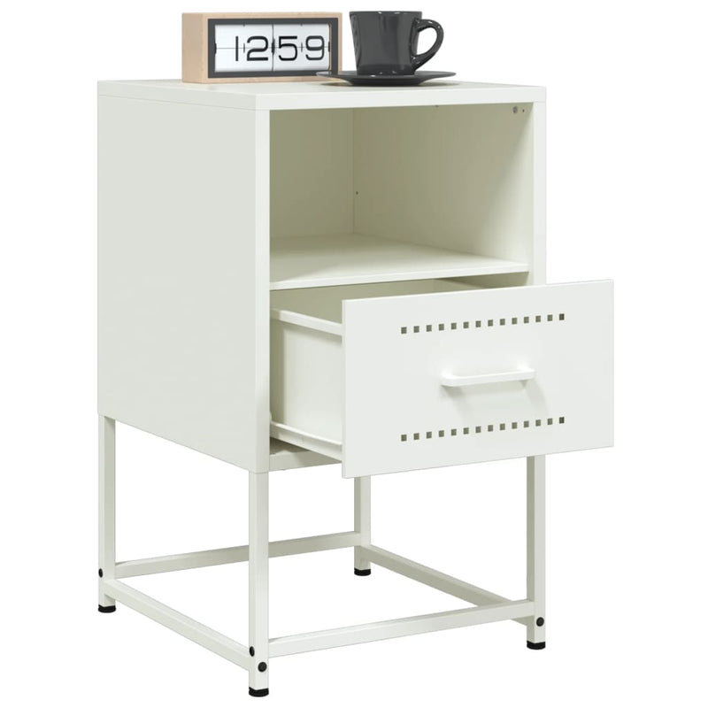 vidaXL 2 db fehér acél éjjeliszekrény 36x39x60,5 cm