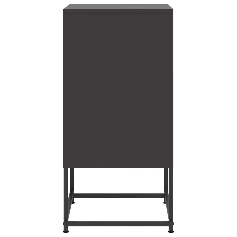 vidaXL 2 db fekete acél éjjeliszekrény 36 x 39 x 78 cm