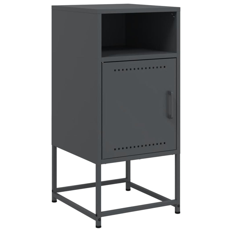 vidaXL 2 db antracitszürke acél éjjeliszekrény 36 x 39 x 78 cm