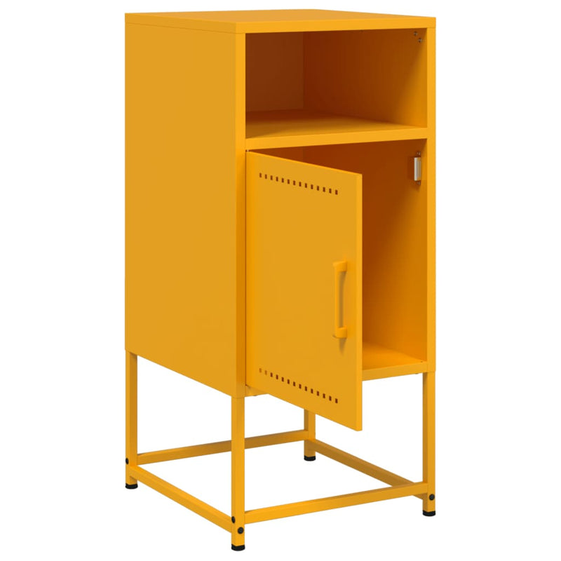 vidaXL 2 db mustársárga acél éjjeliszekrény 36 x 39 x 78 cm